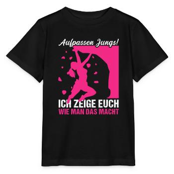 Bouldern Mädchen Diese Boulderin - Stanley/Stella Kinder T-Shirt MINI CREATOR  - Schwarz - Vorne - Mikhail (115cm)