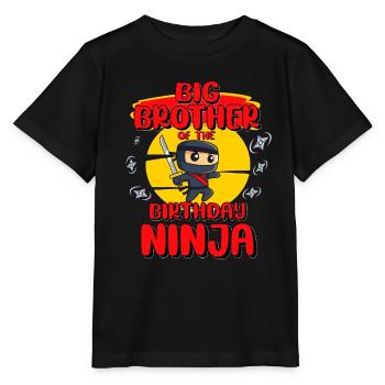 Big Brother De L’Anniversaire Ninja Party Idée cadeau - T-shirt bio MINI CREATOR Stanley/Stella Enfant - noir - Devant - Mikhail (115cm)