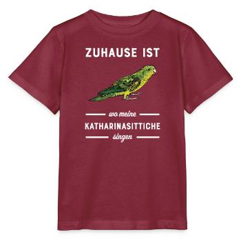 Katharinasittich I Sittich ZiervogelMotiv für - Stanley/Stella Kinder T-Shirt MINI CREATOR  - Burgunderrot - Vorne - Kain (125cm)