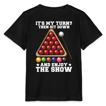 Snookerspieler Cue Stick Billard Kreide - Stanley/Stella Kinder T-Shirt MINI CREATOR  - Schwarz - Vorne - Mikhail (115cm)