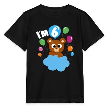 Birthday Teddy Bear 6 Years Old Bday Party Gift - Stanley/Stella Kinder T-Shirt MINI CREATOR  - Schwarz - Vorne - Mikhail (115cm)