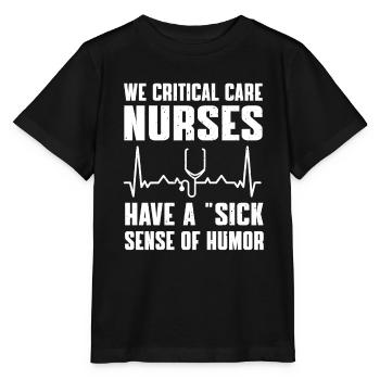 Humor for intensive care nurses - Stanley/Stella MINI CREATOR Kids’ T-Shirt - black - Front - Mikhail (115cm)