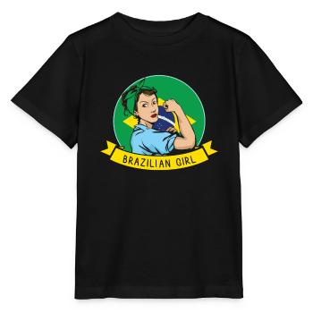 Drapeau de femme brésilienne Cadeau brésilien - T-shirt bio MINI CREATOR Stanley/Stella Enfant - noir - Devant - Mikhail (115cm)