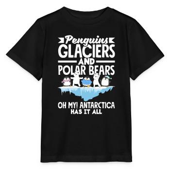 Penguins Glaciers and Polar Bears Expedition - Stanley/Stella MINI CREATOR Kids’ T-Shirt - black - Front - Mikhail (115cm)