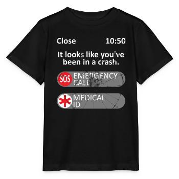 Es sieht so aus, als hättest du einen Unfall gehabt - Stanley/Stella Kinder T-Shirt MINI CREATOR  - Schwarz - Vorne - Mikhail (115cm)