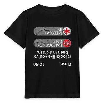 Es sieht so aus, als hättest du einen Unfall gehabt - Stanley/Stella Kinder T-Shirt MINI CREATOR  - Schwarz - Vorne - Mikhail (115cm)