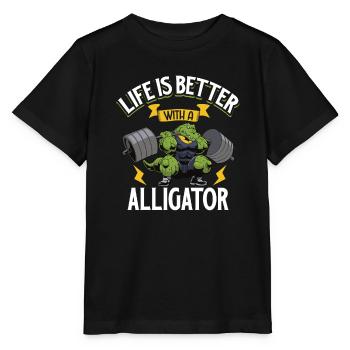Alligator Crocodile Animal Reptile Zoo Lézard Love - T-shirt bio MINI CREATOR Stanley/Stella Enfant - noir - Devant - Mikhail (115cm)