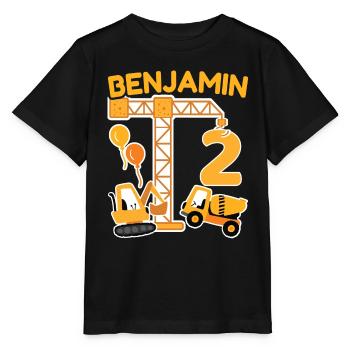2. Geburtstag Vorname Benjamin Bagger Deko - Stanley/Stella Kinder T-Shirt MINI CREATOR  - Schwarz - Vorne - Mikhail (115cm)