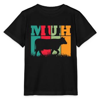 Muh Kuh - Stanley/Stella Kinder T-Shirt MINI CREATOR  - Schwarz - Vorne - Mikhail (115cm)