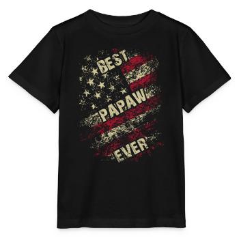 Großvater US-Flagge Bester Papa aller Zeiten Vatertag - Stanley/Stella Kinder T-Shirt MINI CREATOR  - Schwarz - Vorne - Mikhail (115cm)
