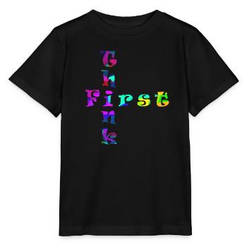 Think First - Stanley/Stella MINI CREATOR Kids’ T-Shirt - black - Front - Mikhail (115cm)