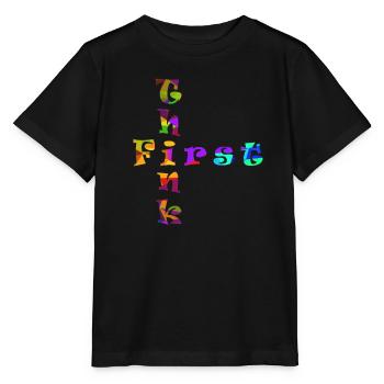 Think First - Stanley/Stella MINI CREATOR Kids’ T-Shirt - black - Front - Mikhail (115cm)