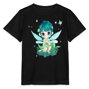 Little Fairy Magical Fairytale Creature Glitter - Stanley/Stella MINI CREATOR Kids’ T-Shirt - black - Front - Mikhail (115cm)