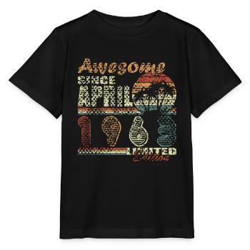 Avril 1963 Anniversaire Avril 1963 Avril - T-shirt bio MINI CREATOR Stanley/Stella Enfant - noir - Devant - Mikhail (115cm)