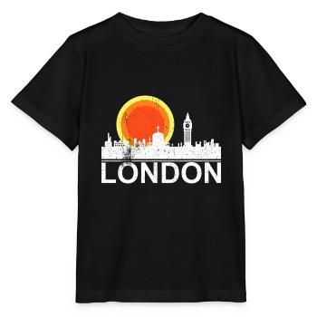 Londres Big Ben Skyline Coucher de soleil - T-shirt bio MINI CREATOR Stanley/Stella Enfant - noir - Devant - Mikhail (115cm)