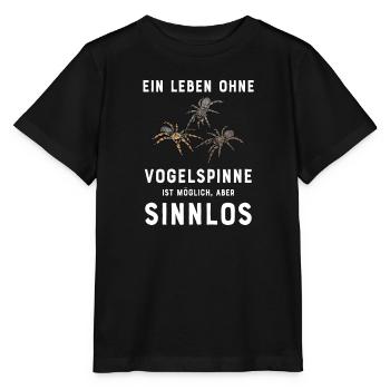 Vogelspinne I Tarantula Terrarium Motiv für - Stanley/Stella Kinder T-Shirt MINI CREATOR  - Schwarz - Vorne - Mikhail (115cm)