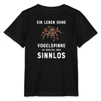 Vogelspinne I Tarantula Terrarium Motiv für - Stanley/Stella Kinder T-Shirt MINI CREATOR  - Schwarz - Vorne - Mikhail (115cm)