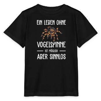 Vogelspinne I Tarantula Terrarium Motiv für - Stanley/Stella Kinder T-Shirt MINI CREATOR  - Schwarz - Vorne - Mikhail (115cm)