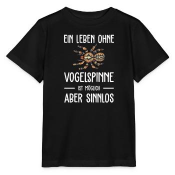 Vogelspinne I Tarantula Terrarium Motiv für - Stanley/Stella Kinder T-Shirt MINI CREATOR  - Schwarz - Vorne - Mikhail (115cm)