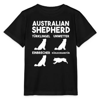 Hund Australian Shepherd - Stanley/Stella Kinder T-Shirt MINI CREATOR  - Schwarz - Vorne - Mikhail (115cm)