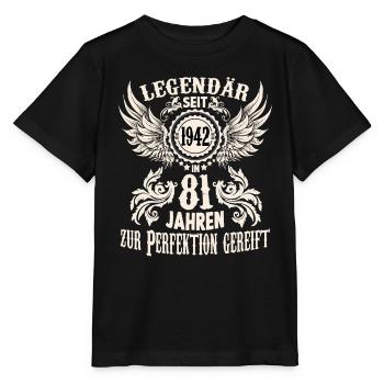 81 Jahre Geburtstag Ehrentags Wiegenfest Sprüche - Stanley/Stella Kinder T-Shirt MINI CREATOR  - Schwarz - Vorne - Mikhail (115cm)