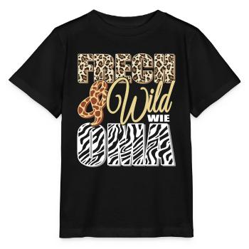 Frech und Wild wie Oma - Stanley/Stella Kinder T-Shirt MINI CREATOR  - Schwarz - Vorne - Mikhail (115cm)