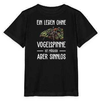 Vogelspinne I Tarantula Terrarium Motiv für - Stanley/Stella Kinder T-Shirt MINI CREATOR  - Schwarz - Vorne - Mikhail (115cm)