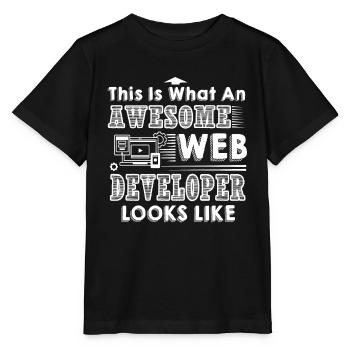 Web Developer Awesome Web Developer - Stanley/Stella MINI CREATOR Kids’ T-Shirt - black - Front - Mikhail (115cm)