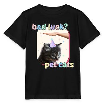 Cat Memes - Bad Luck Pet Cats - Stanley/Stella MINI CREATOR Kids’ T-Shirt - black - Front - Mikhail (115cm)