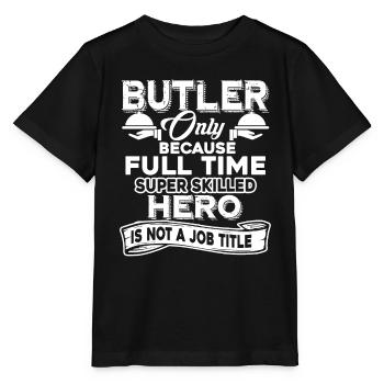 Butler Butler Job Title - Stanley/Stella MINI CREATOR Kids’ T-Shirt - black - Front - Mikhail (115cm)