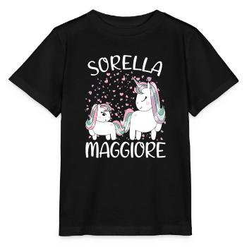 Sorella Maggiore Unicorno Annuncio Gravidanza - Stanley/Stella Kinder T-Shirt MINI CREATOR  - Schwarz - Vorne - Mikhail (115cm)