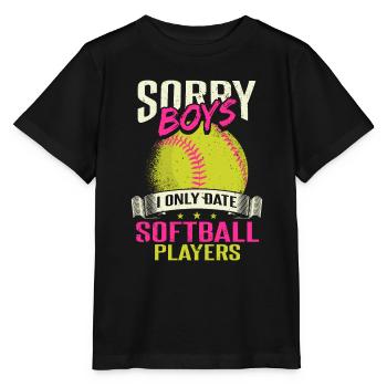 I Only Date Softball Players - Stanley/Stella MINI CREATOR Kids’ T-Shirt - black - Front - Mikhail (115cm)