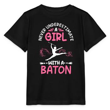 Twirling Rod Majorette Baton Rod Turning - Stanley/Stella MINI CREATOR Kids’ T-Shirt - black - Front - Mikhail (115cm)