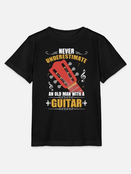 Never Underestimate An Old Man With A Guitar - Stanley/Stella MINI CREATOR Kids’ T-Shirt - black