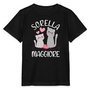 Sorella Maggiore Gattino Annuncio Gravidanza - Stanley/Stella Kinder T-Shirt MINI CREATOR  - Schwarz - Vorne - Mikhail (115cm)