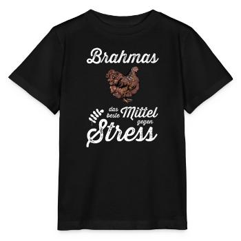 Brahma Hühner I Chicken Geflügel Motiv für - Stanley/Stella Kinder T-Shirt MINI CREATOR  - Schwarz - Vorne - Mikhail (115cm)