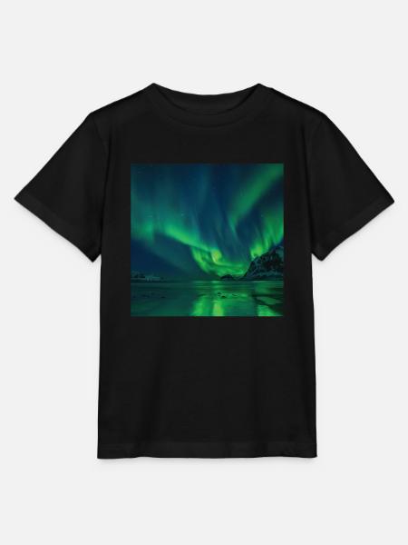Aurora Borealis Polarlicht Nordlichter - Stanley/Stella Kinder T-Shirt MINI CREATOR  - Schwarz