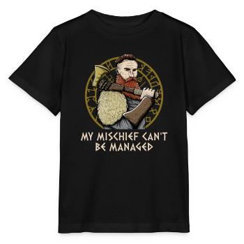 Mon méfait ne peut pas être géré Mythologie drôle de norrois - T-shirt bio MINI CREATOR Stanley/Stella Enfant - noir - Devant - Mikhail (115cm)