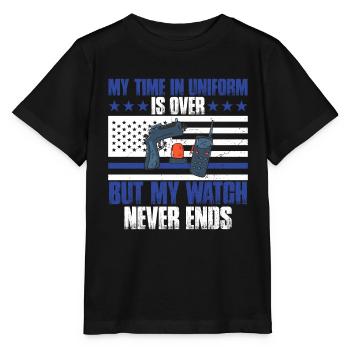 Meine Zeit In Uniform Ist Vorbei Polizei Polizist - Stanley/Stella Kinder T-Shirt MINI CREATOR  - Schwarz - Vorne - Mikhail (115cm)