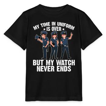 Meine Zeit In Uniform Ist Vorbei Polizei Polizist - Stanley/Stella Kinder T-Shirt MINI CREATOR  - Schwarz - Vorne - Mikhail (115cm)