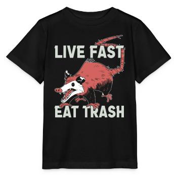 Opossum Trash Opossum Retro - Stanley/Stella Kinder T-Shirt MINI CREATOR  - Schwarz - Vorne - Mikhail (115cm)