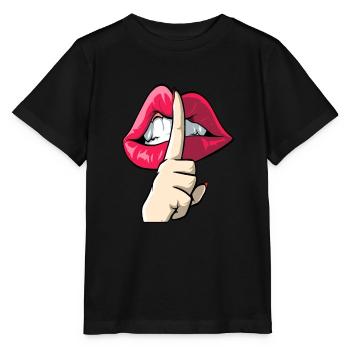 Index devant la bouche - T-shirt bio MINI CREATOR Stanley/Stella Enfant - noir - Devant - Mikhail (115cm)