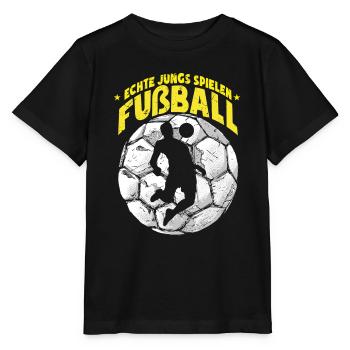 Echte Jungs Spielen Fußball Fußballspieler - Stanley/Stella Kinder T-Shirt MINI CREATOR  - Schwarz - Vorne - Mikhail (115cm)