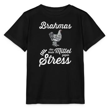 Brahma Hühner I Chicken Geflügel Motiv für - Stanley/Stella Kinder T-Shirt MINI CREATOR  - Schwarz - Vorne - Mikhail (115cm)
