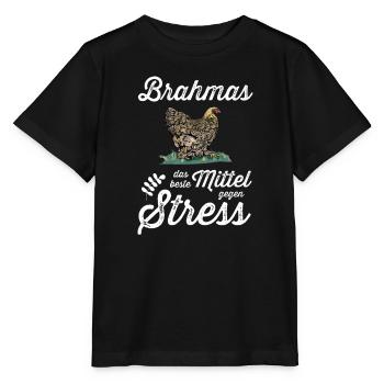 Brahma Hühner I Chicken Geflügel Motiv für - Stanley/Stella Kinder T-Shirt MINI CREATOR  - Schwarz - Vorne - Mikhail (115cm)