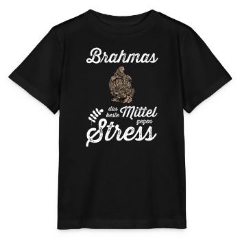 Brahma Hühner I Chicken Geflügel Motiv für - Stanley/Stella Kinder T-Shirt MINI CREATOR  - Schwarz - Vorne - Mikhail (115cm)