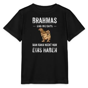 Brahma Hühner I Chicken Geflügel Motiv für - Stanley/Stella Kinder T-Shirt MINI CREATOR  - Schwarz - Vorne - Mikhail (115cm)