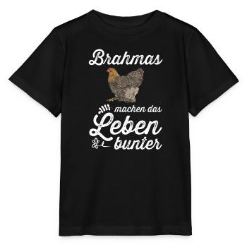 Brahma Hühner I Chicken Geflügel Motiv für - Stanley/Stella Kinder T-Shirt MINI CREATOR  - Schwarz - Vorne - Mikhail (115cm)