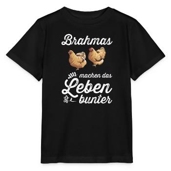 Brahma Hühner I Chicken Geflügel Motiv für - Stanley/Stella Kinder T-Shirt MINI CREATOR  - Schwarz - Vorne - Mikhail (115cm)