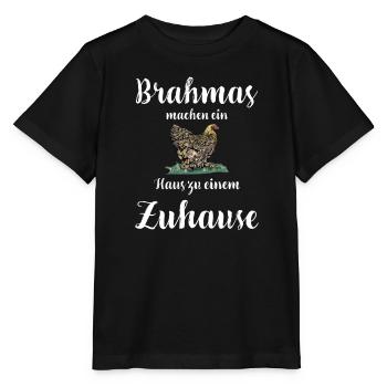 Brahma Hühner I Chicken Geflügel Motiv für - Stanley/Stella Kinder T-Shirt MINI CREATOR  - Schwarz - Vorne - Mikhail (115cm)